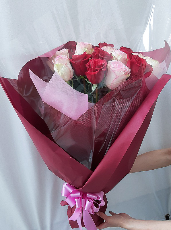 赤とピンクのバラの花束~30本~ 赤とピンクのバラの花束~30本~
